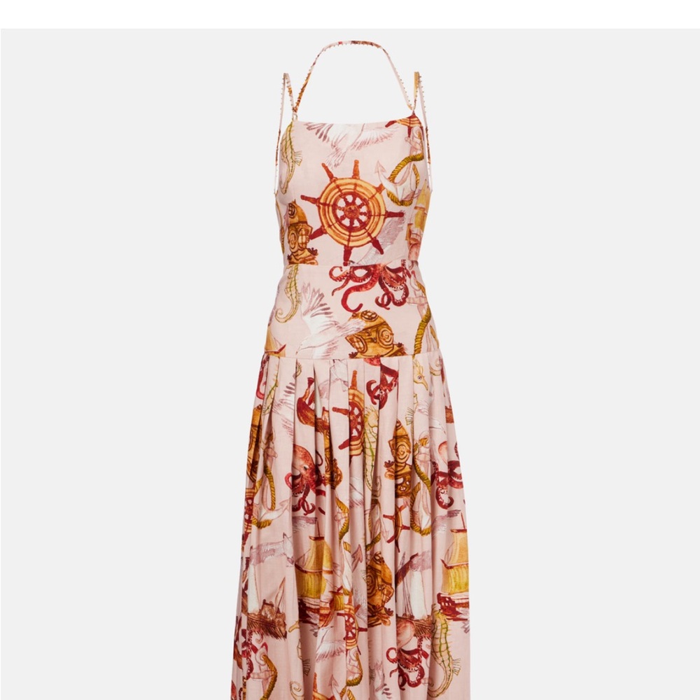 FARM Rio Nautical Wheel Print Maxi Dress in Red and Cream